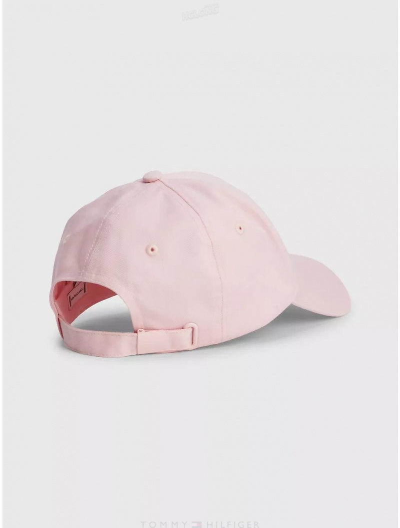 Tommy Hilfiger Logo Baseball Cap Hats Misty Pink | 9376-GXNIK