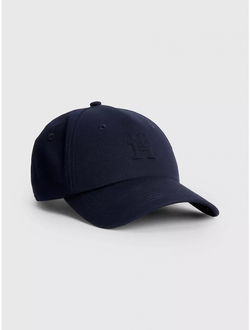 Tommy Hilfiger Logo Baseball Cap Hats Space Blue | 2719-XRVNY