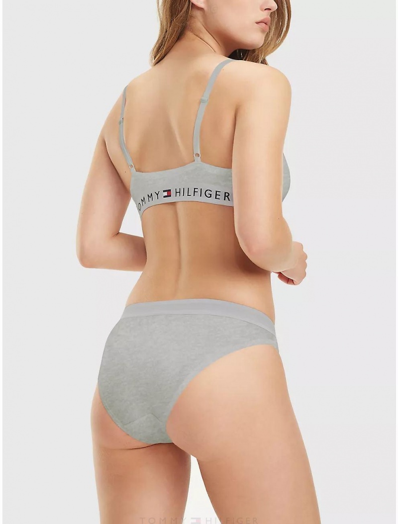 Tommy Hilfiger Logo Bikini Panties Grey Heather | 0135-IMBSF