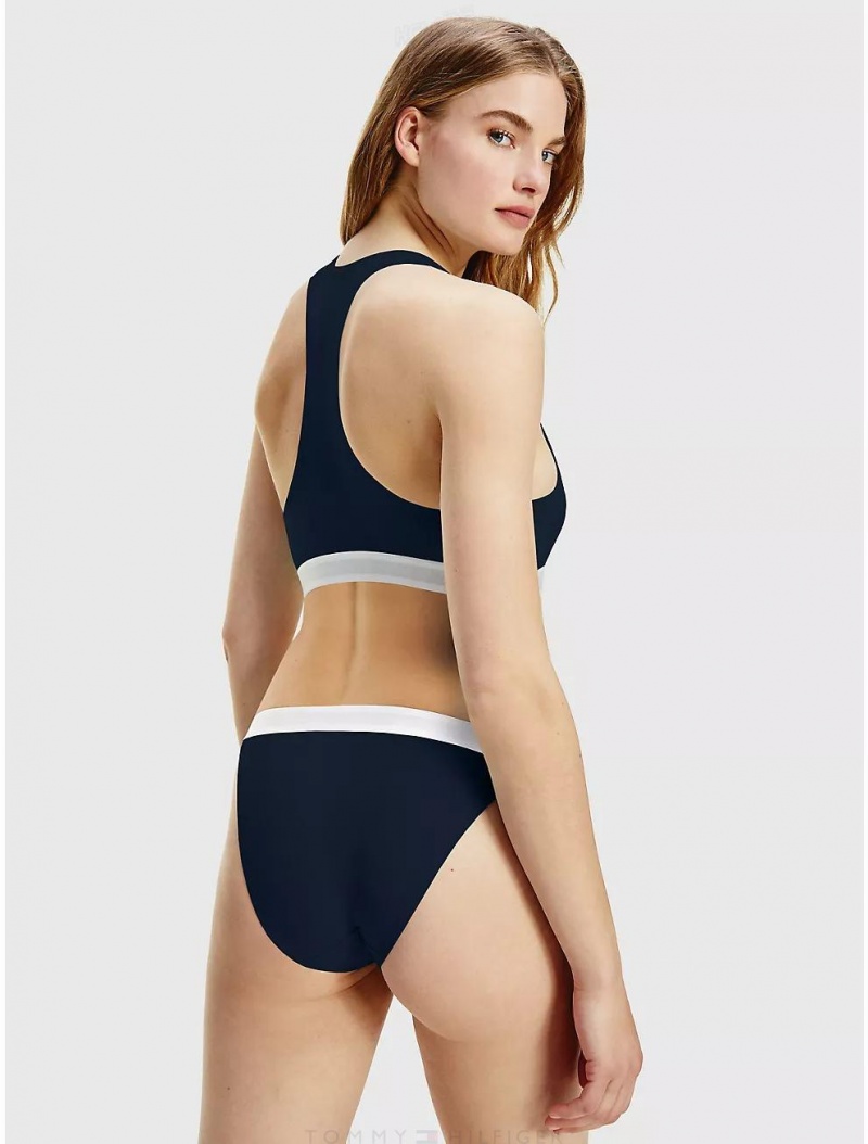 Tommy Hilfiger Logo Bikini Panties Navy Blazer | 7453-EWYVF