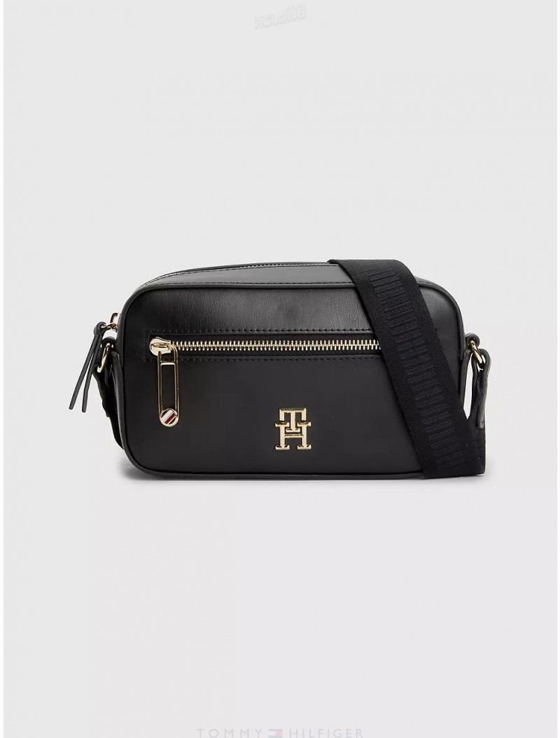 Tommy Hilfiger Logo Camera Bag Bags Black | 6543-CXOUT