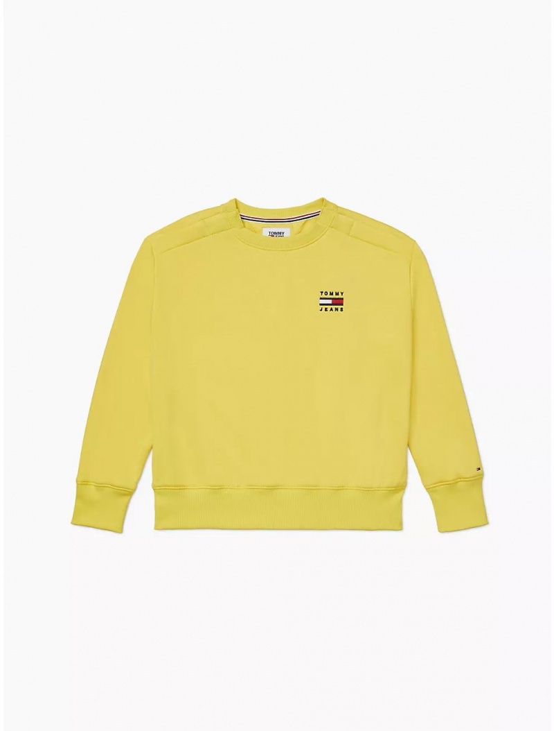 Tommy Hilfiger Logo Crewneck Sweatshirt Tops Sun Fruit | 4058-PCBWY
