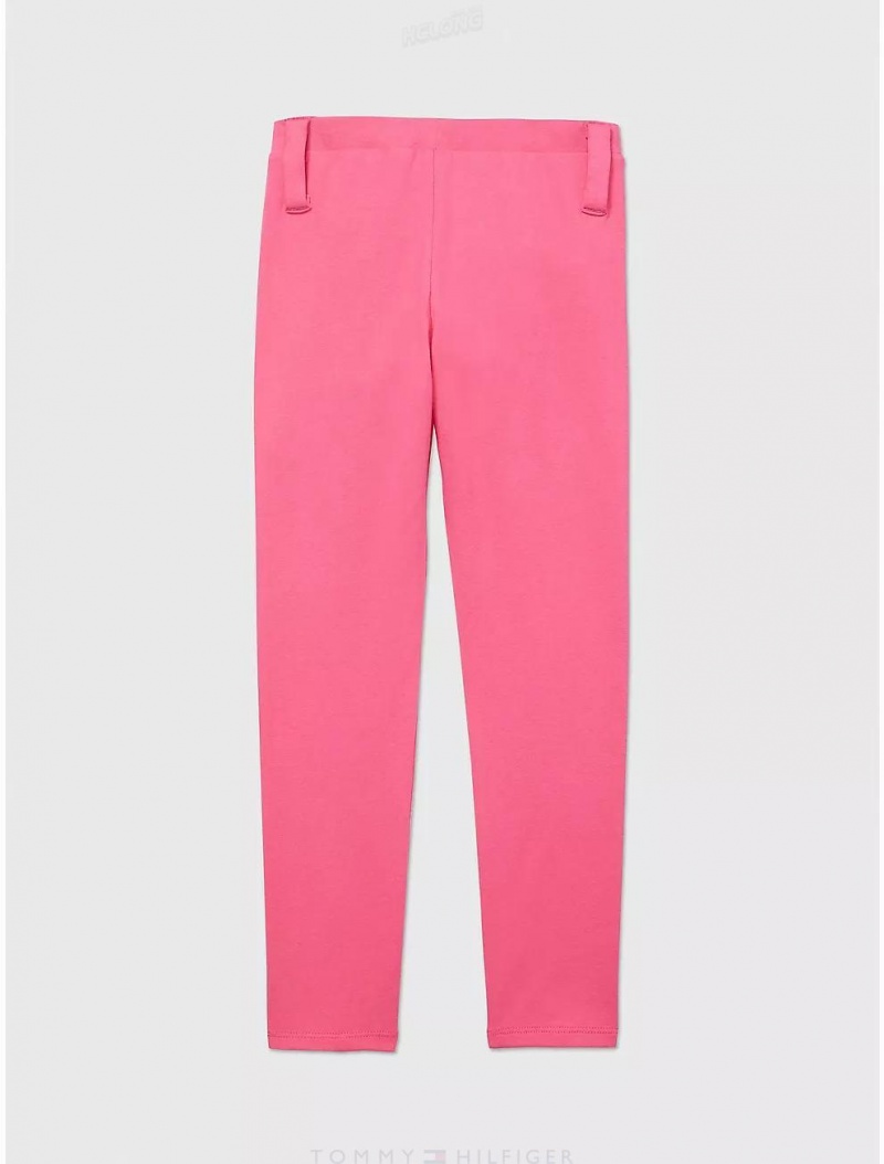 Tommy Hilfiger Logo Legging Bottoms Coral Berry | 8450-NIJSH