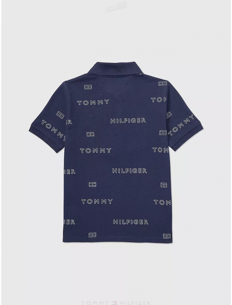 Tommy Hilfiger Logo Pique Cotton Zip Polo Tops Cobalt Sapphire | 0867-QMSUB