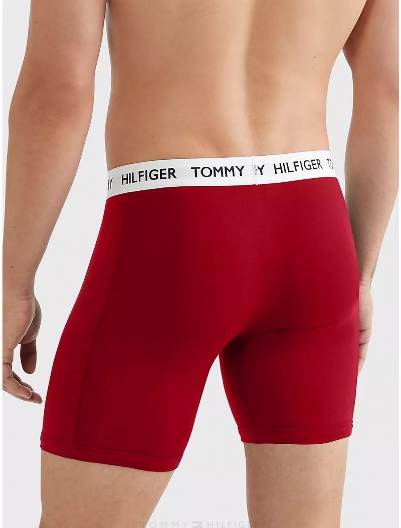 Tommy Hilfiger Logo Rib Boxer Brief Underwear Mahogany | 9154-XZOBI