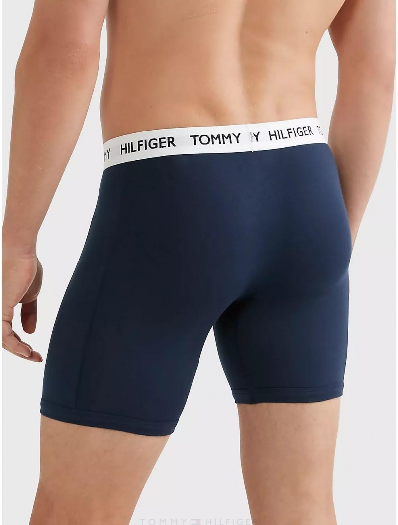 Tommy Hilfiger Logo Rib Boxer Brief Underwear Dark Navy | 6872-XOJEM