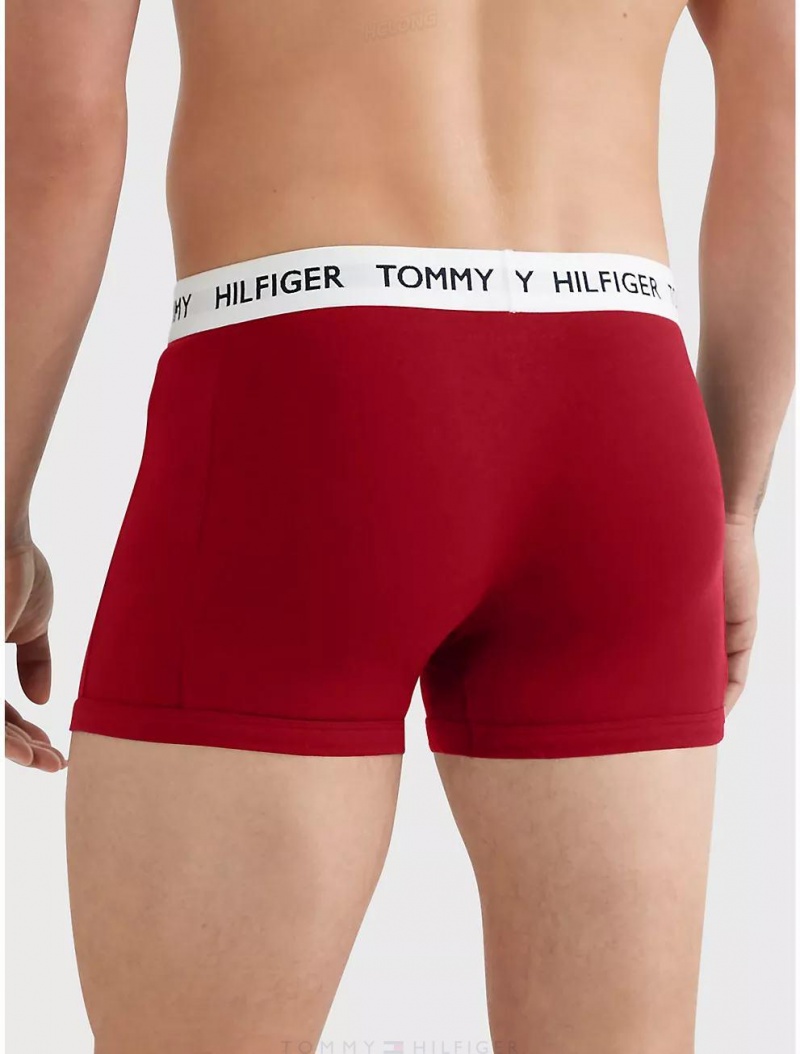 Tommy Hilfiger Logo Rib Trunk Underwear Mahogany | 2879-WKVPE