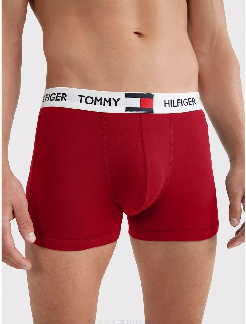 Tommy Hilfiger Logo Rib Trunk Underwear Mahogany | 2879-WKVPE