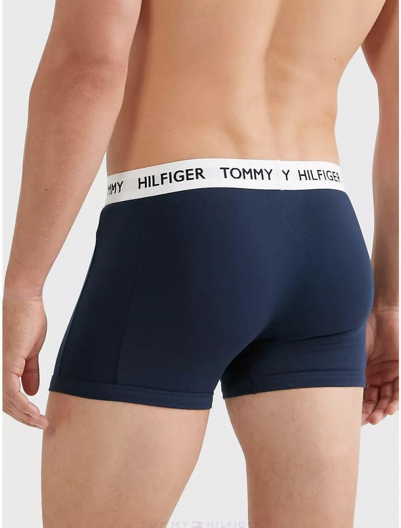 Tommy Hilfiger Logo Rib Trunk Underwear Dark Navy | 8475-UFSTD