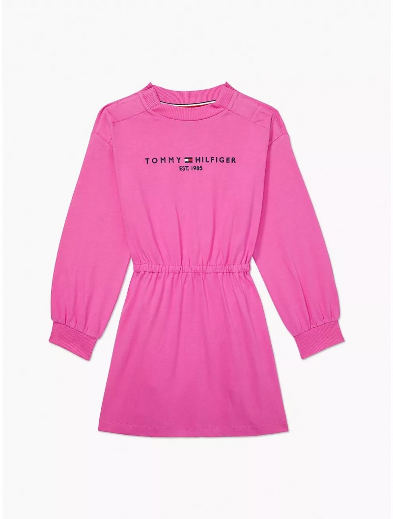 Tommy Hilfiger Logo Sweatshirt Dress Dresses & Skirts Whimsical Violet | 3624-FKLSY