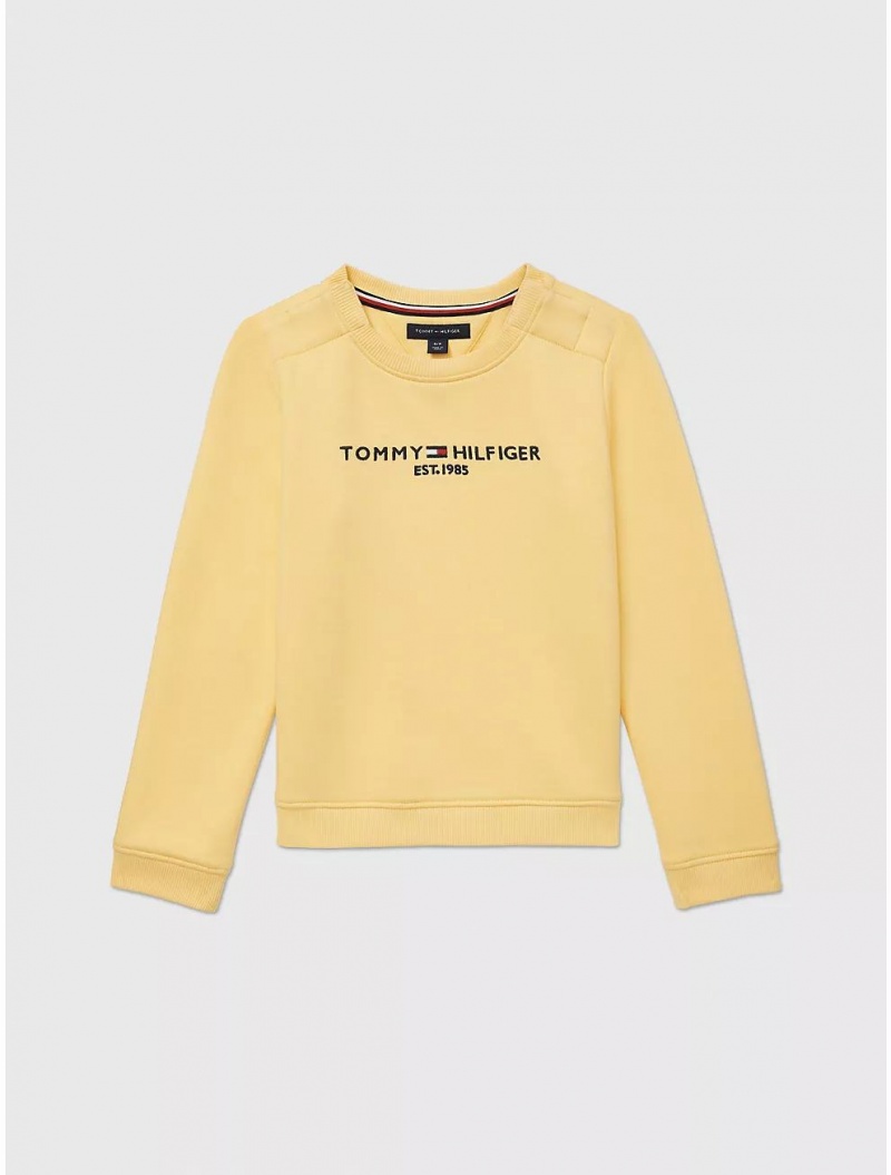 Tommy Hilfiger Logo Sweatshirt Tops Cheerful Yellow | 4872-EJLWI