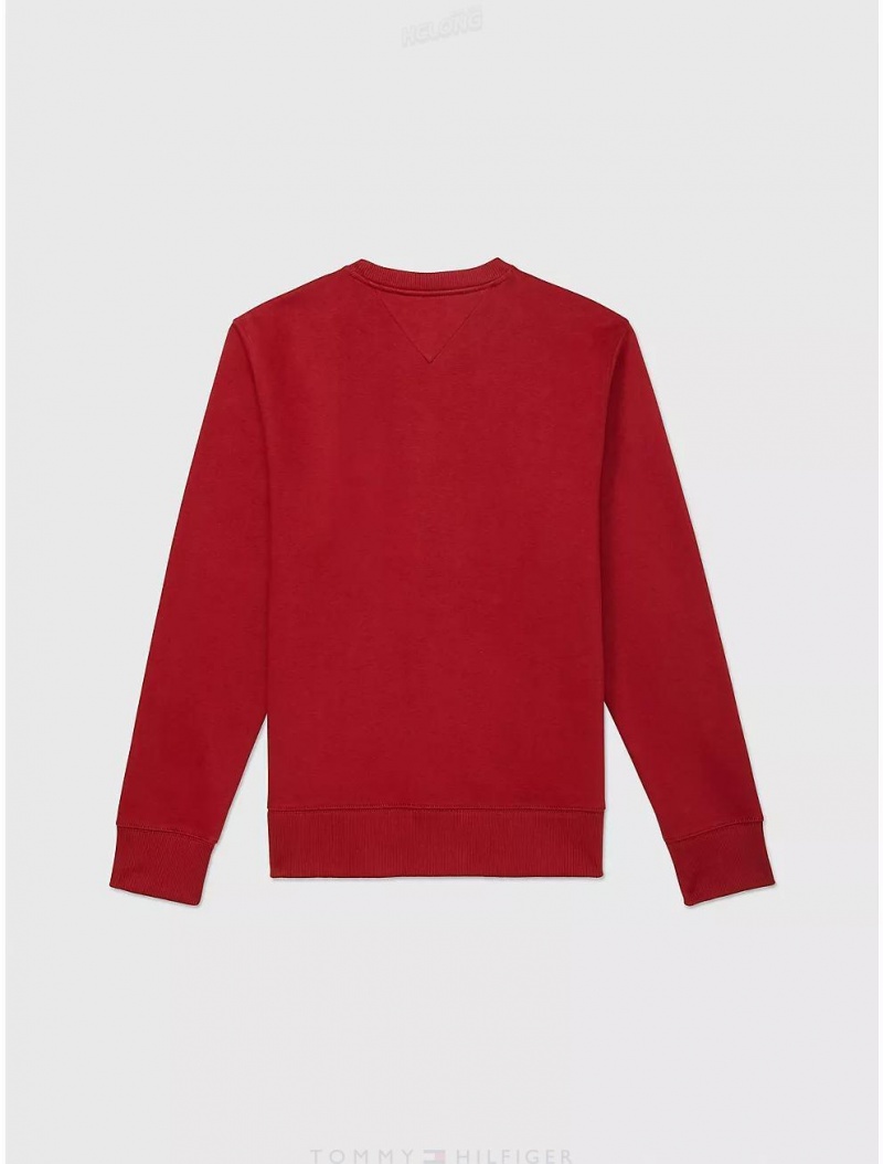 Tommy Hilfiger Logo Sweatshirt Tops Regatta Red | 9635-FDYAR