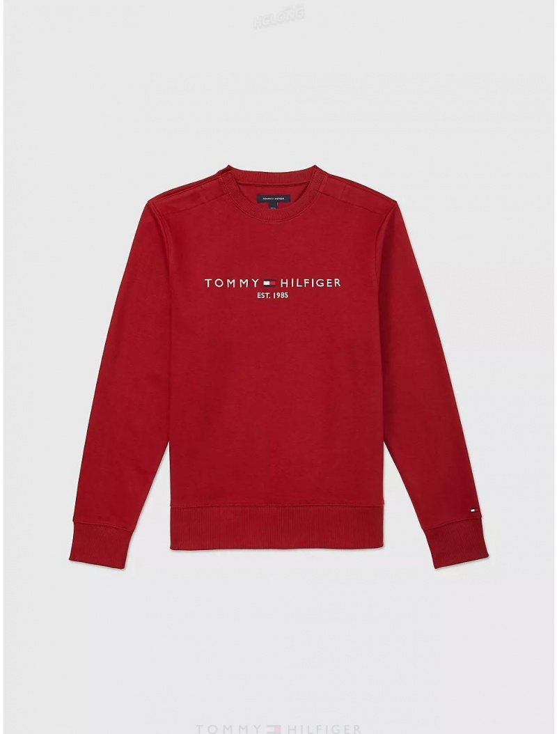 Tommy Hilfiger Logo Sweatshirt Tops Regatta Red | 9635-FDYAR