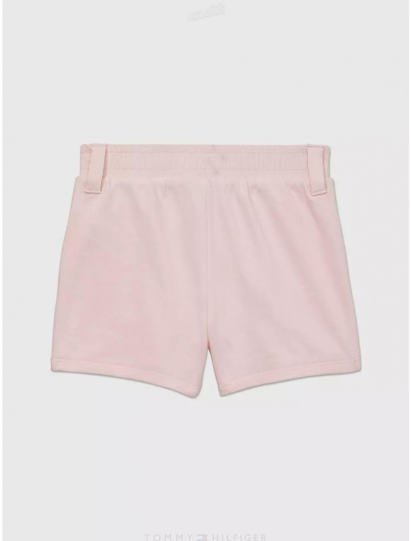 Tommy Hilfiger Logo Sweatshort Bottoms Delicate Pink | 3827-RYSOK