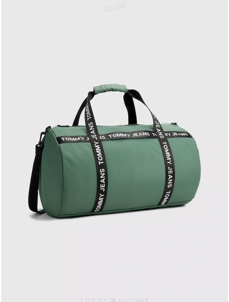 Tommy Hilfiger Logo Tape Duffle Bags Urban Green | 0651-WVSOC