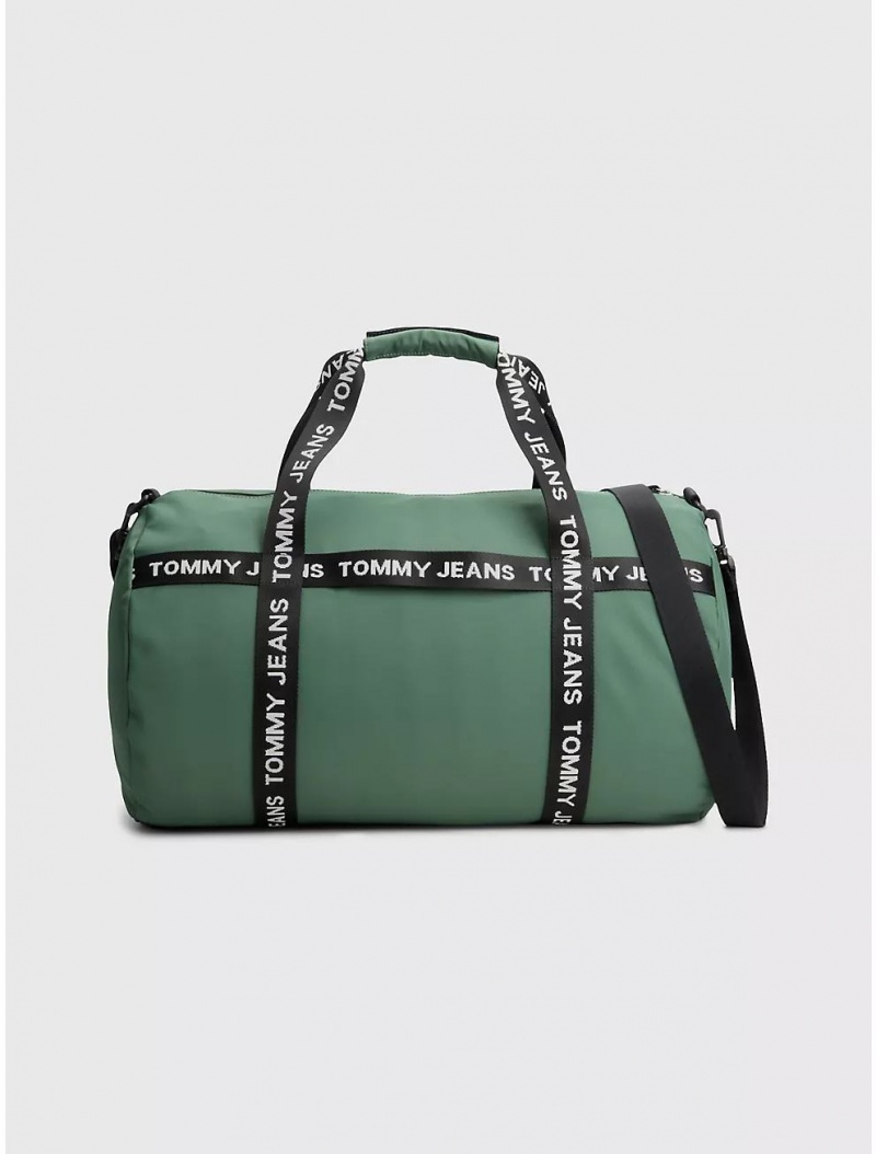 Tommy Hilfiger Logo Tape Duffle Bags Urban Green | 0651-WVSOC