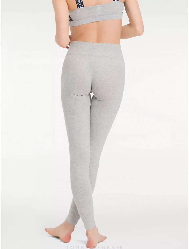 Tommy Hilfiger Logo Tape Legging Activewear Grey Heather | 9180-SQHBZ