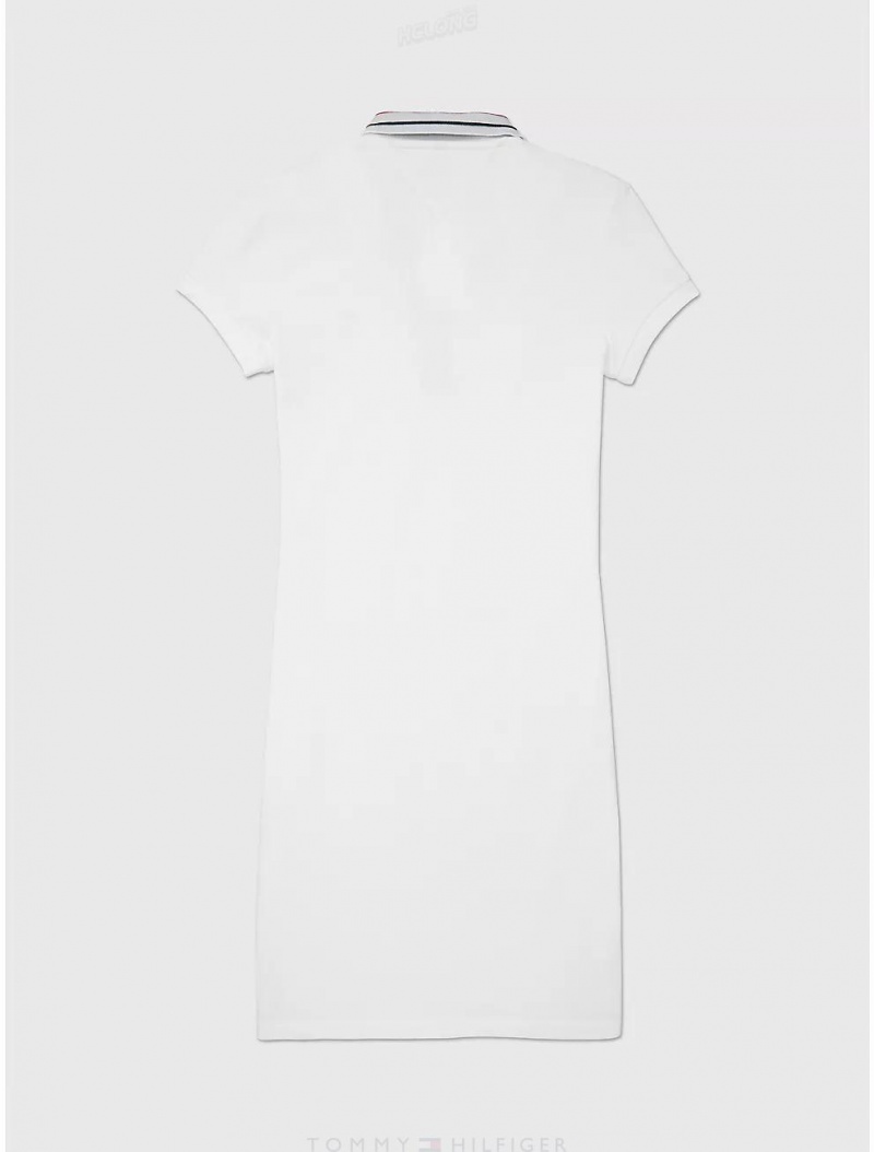 Tommy Hilfiger Logo Trim Polo Dress Dresses & Skirts Optic White TH | 0954-MPCST