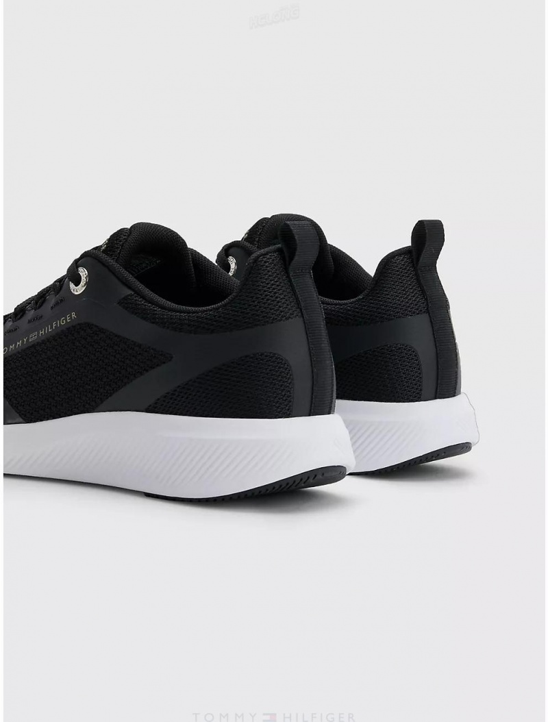 Tommy Hilfiger Mesh Sneaker Shoes Black | 8396-XGFTI