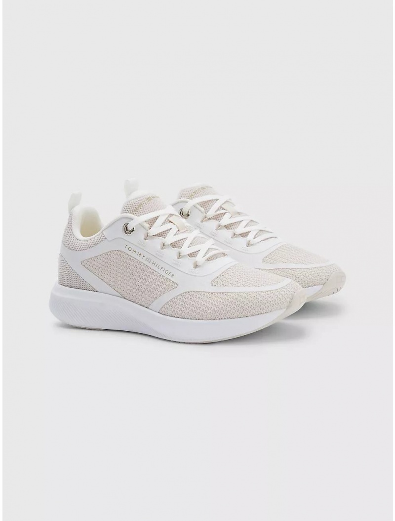 Tommy Hilfiger Mesh Sneaker Shoes White | 8763-TBAXV