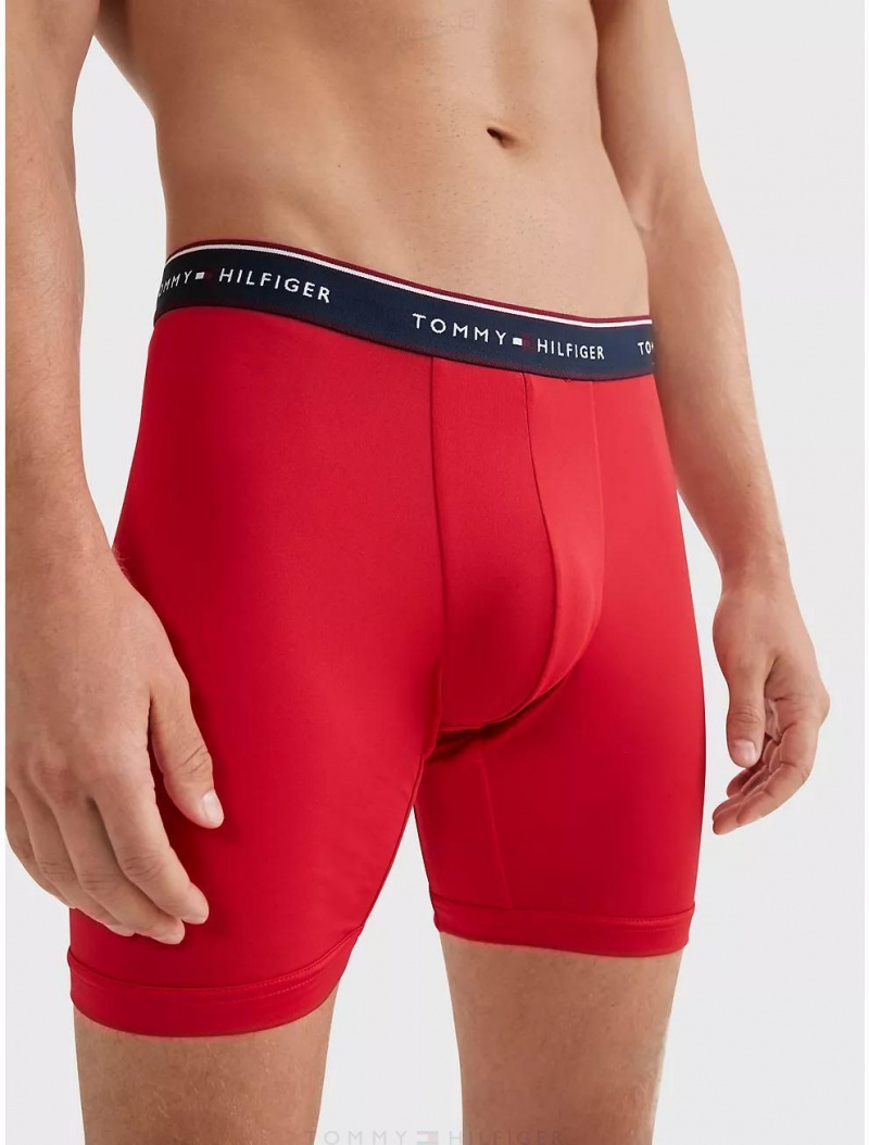 Tommy Hilfiger Microfiber Boxer Brief 3-Pack Underwear Mahogany | 0251-WZOTU