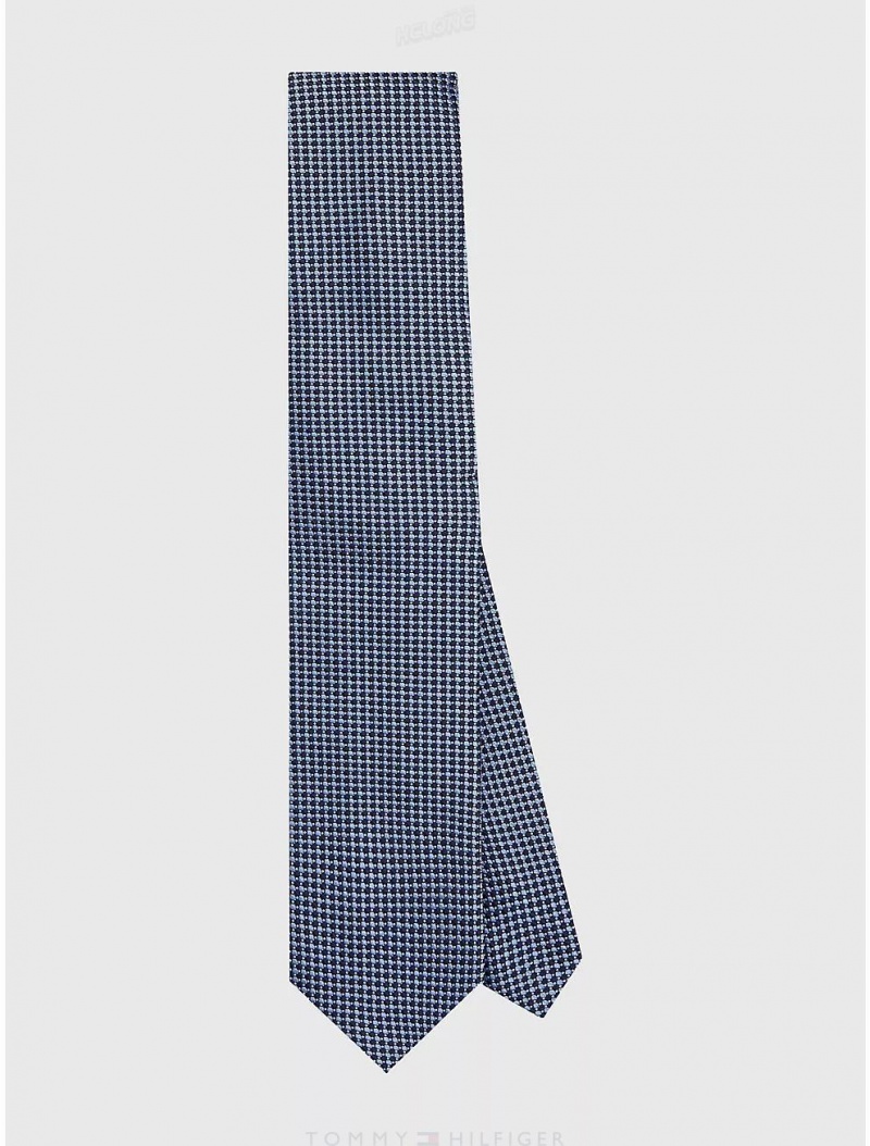 Tommy Hilfiger Microprint Silk Tie Ties Classic Blue | 8069-XVARO