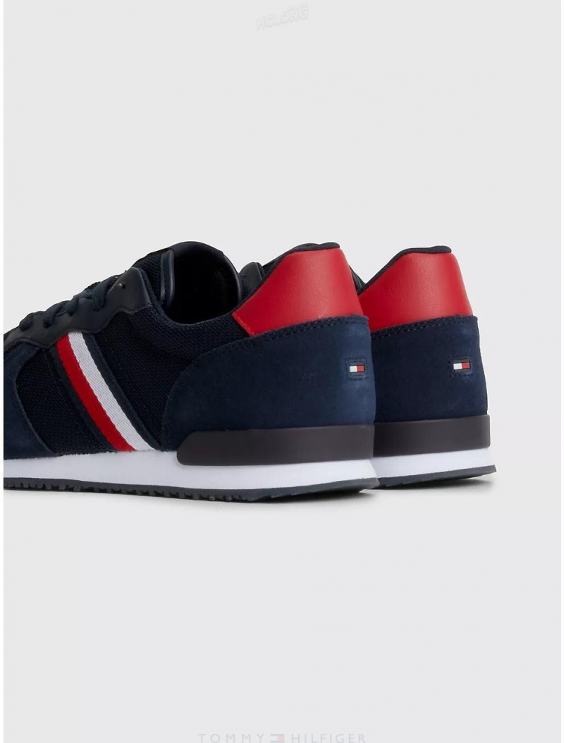 Tommy Hilfiger Mixed Materials Logo Sneaker Shoes Desert Sky | 1975-HFYDV