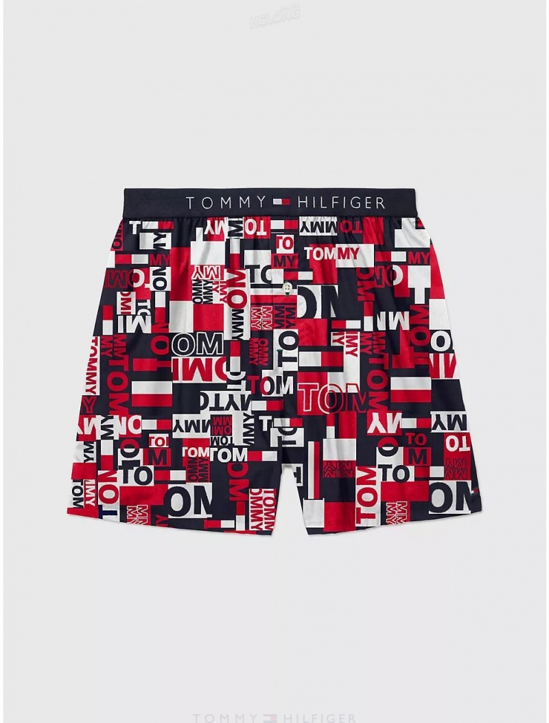 Tommy Hilfiger Multi-Pattern Woven Boxer Underwear Tabasco | 2976-WCSHL