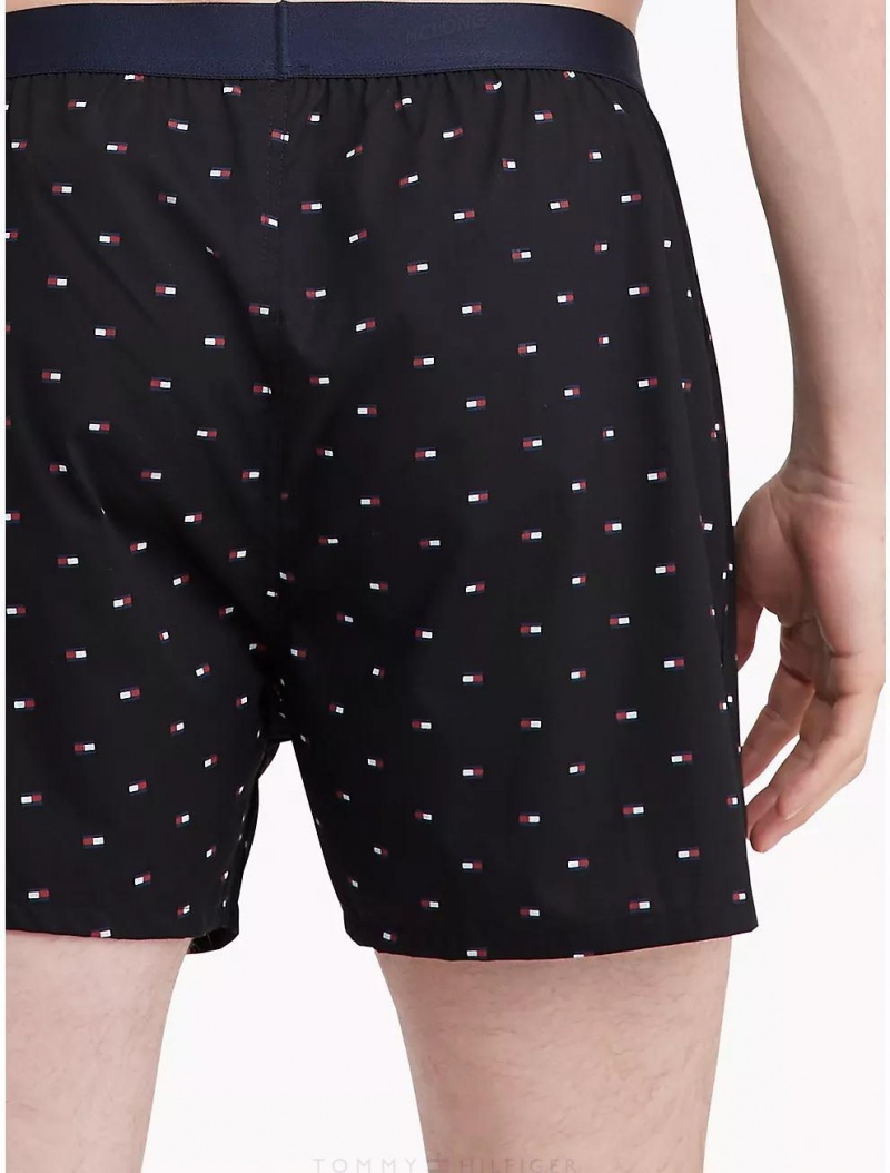 Tommy Hilfiger Multi-Pattern Woven Boxer Underwear Black | 9274-DOHBC