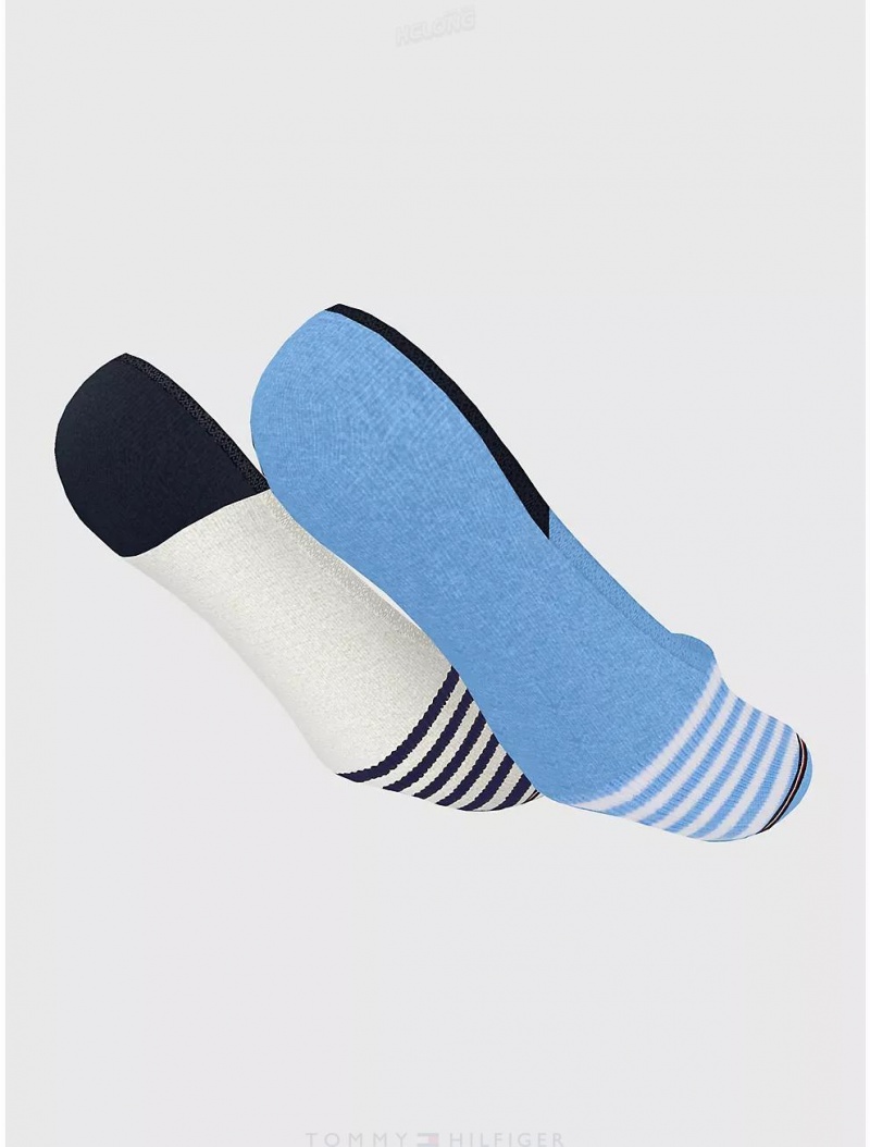 Tommy Hilfiger No-Show Sock 2-Pack Socks Seldom Blue/Multi | 6102-XEUAQ