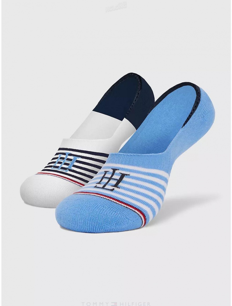 Tommy Hilfiger No-Show Sock 2-Pack Socks Seldom Blue/Multi | 6102-XEUAQ