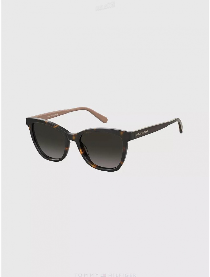 Tommy Hilfiger Oversized Butterfly Sunglasses Sunglasses Brown | 7516-CEBLO