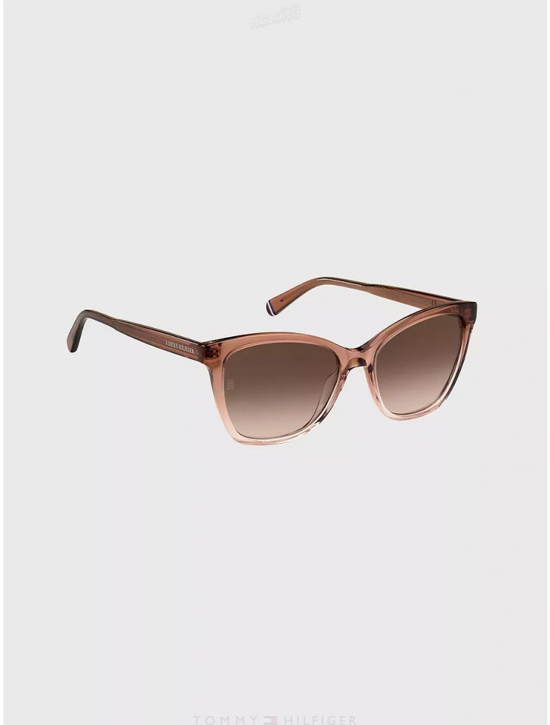 Tommy Hilfiger Oversized Butterfly Sunglasses Sunglasses Nude | 0857-TDYHO