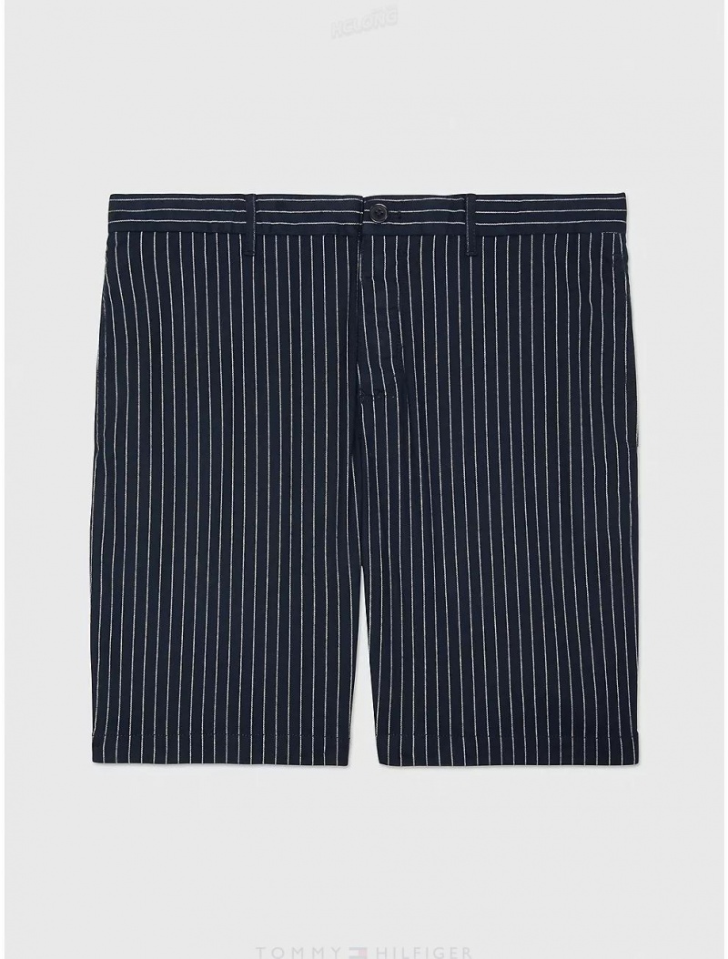 Tommy Hilfiger Pinstripe Chino Short Bottoms Desert Sky | 1527-PALDG