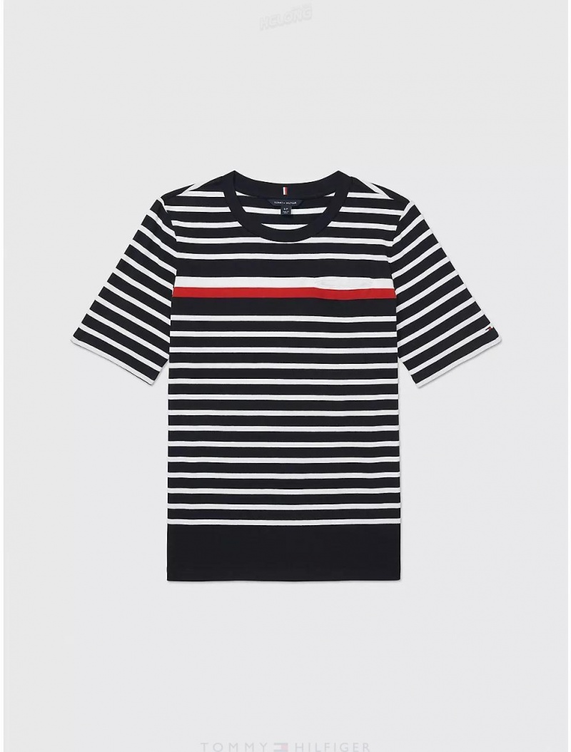 Tommy Hilfiger Port Access Stripe Top Tops Desert Sky Multi | 0154-IBMZW