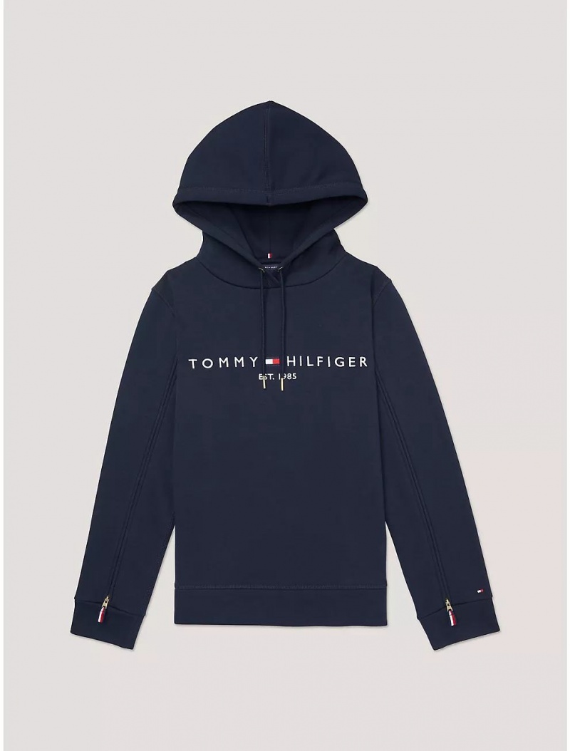 Tommy Hilfiger Port Access Tommy Logo Hoodie Tops Desert Sky | 1387-QUDJF