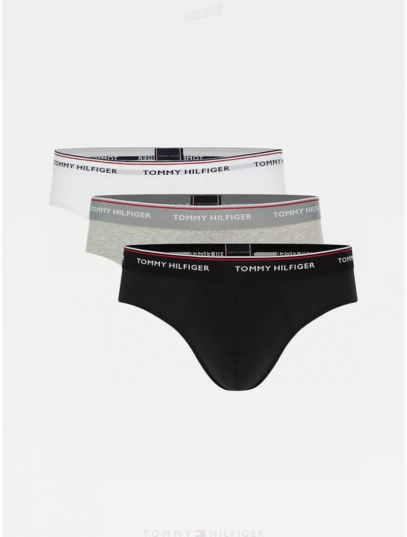 Tommy Hilfiger Premium Essentials Brief 3-Pack Underwear Black / Grey Heather / White | 8046-QHOJF