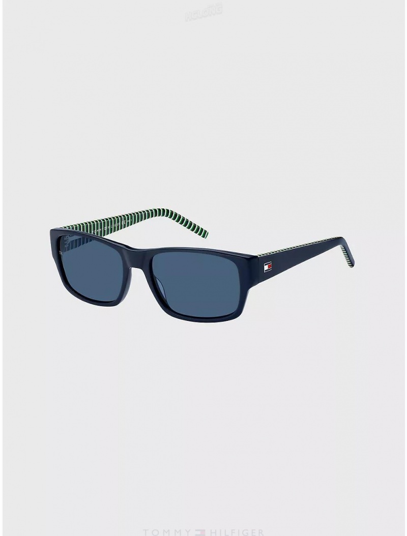 Tommy Hilfiger Rectangular Sunglasses Sunglasses Blue | 6035-VSXOW