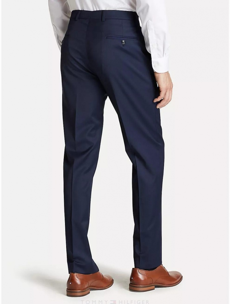 Tommy Hilfiger Regular Fit Blue Sharkskin Trouser Suits & Blazers Blue | 3409-AJIMZ