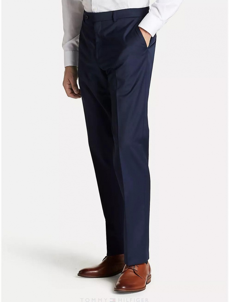 Tommy Hilfiger Regular Fit Blue Sharkskin Trouser Suits & Blazers Blue | 3409-AJIMZ