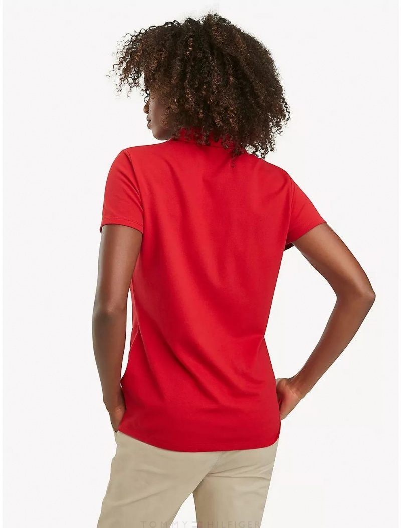 Tommy Hilfiger Regular Fit Essential Stretch Cotton Polo T-Shirts & Polos Apple Red | 8105-NAPSJ