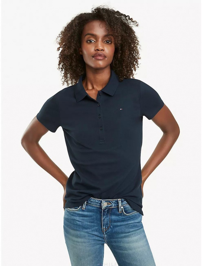 Tommy Hilfiger Regular Fit Essential Stretch Cotton Polo T-Shirts & Polos Sky Captain | 8561-WMJOR