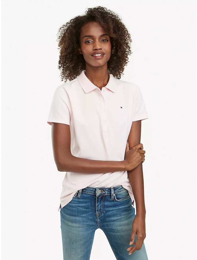 Tommy Hilfiger Regular Fit Essential Stretch Cotton Polo T-Shirts & Polos Blushing Bride | 5672-LBCIO