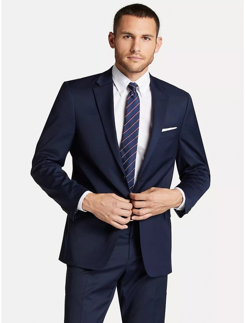 Tommy Hilfiger Regular Fit Navy Twill Blazer Suits & Blazers Navy | 2635-ZORPE