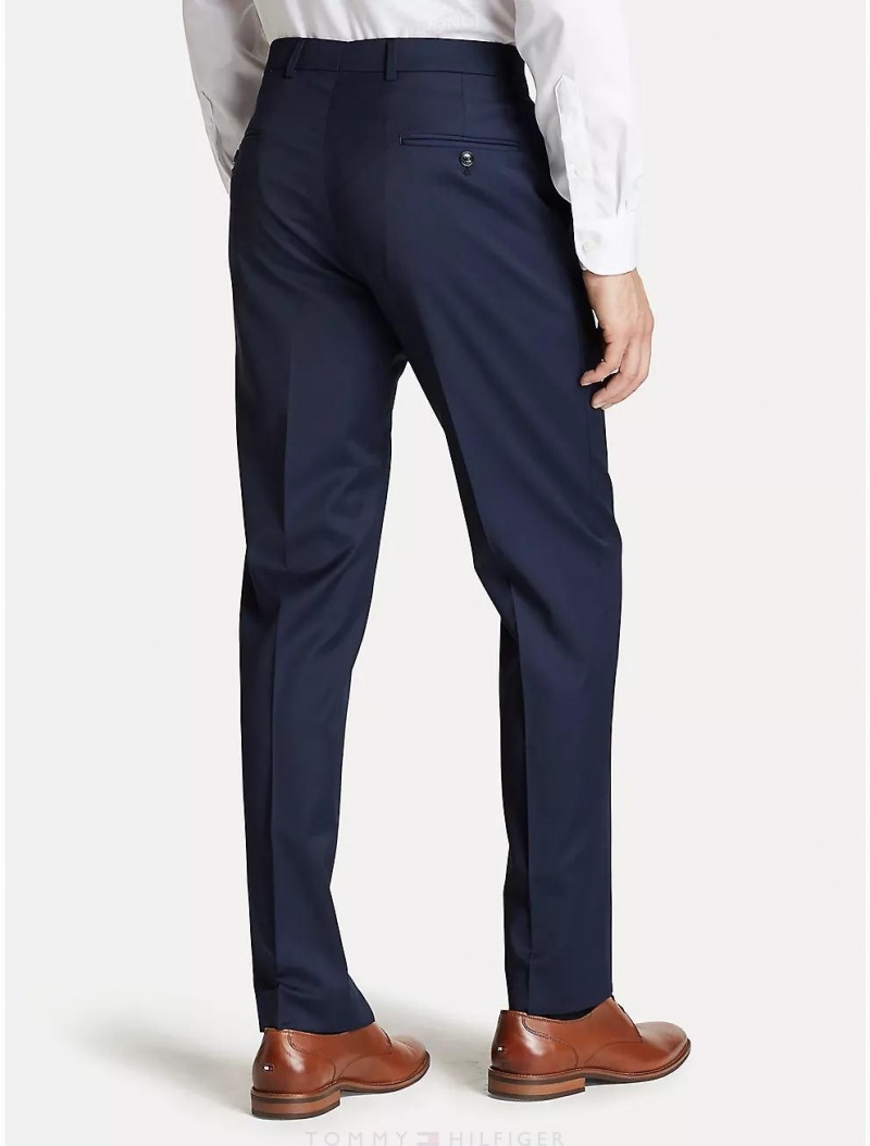 Tommy Hilfiger Regular Fit Navy Twill Trouser Suits & Blazers Navy | 8652-MODYQ