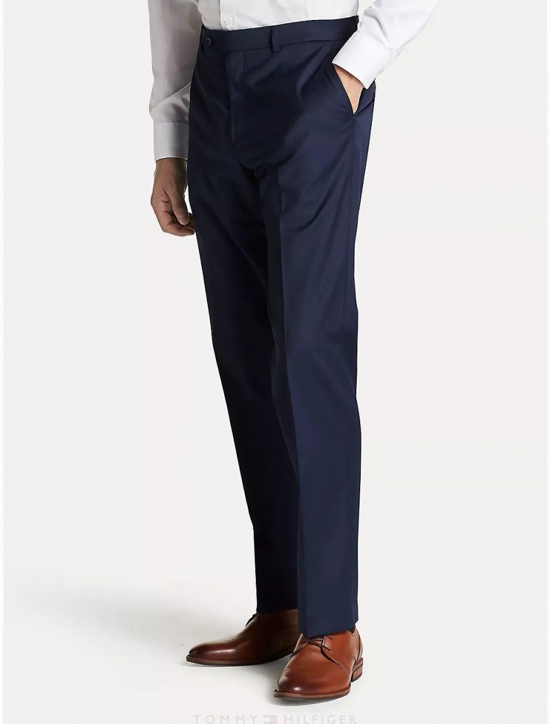 Tommy Hilfiger Regular Fit Navy Twill Trouser Suits & Blazers Navy | 8652-MODYQ