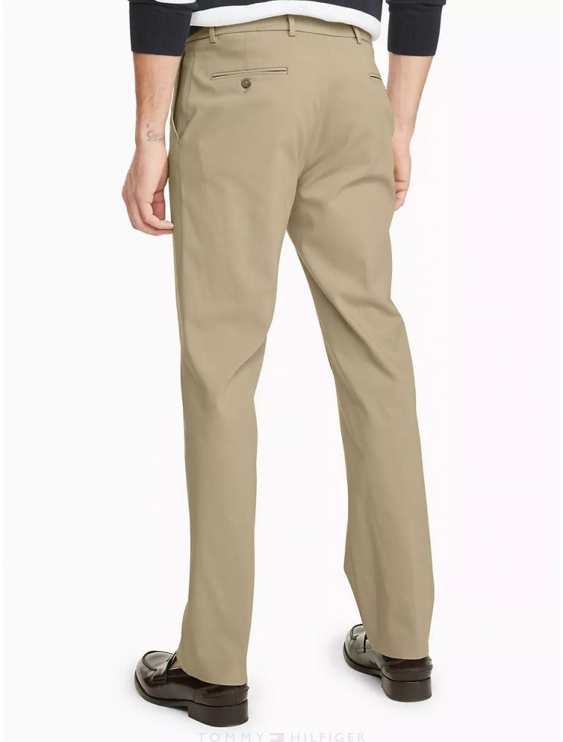 Tommy Hilfiger Regular Fit Pearl Grey Trouser Pants Open Beige | 1092-VCMKL