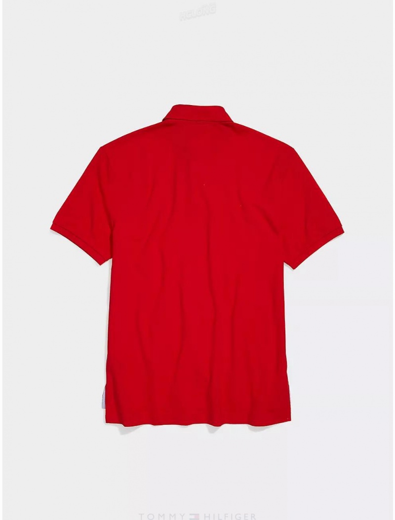 Tommy Hilfiger Regular Fit Polo Tops Apple Red | 5379-HTGFD