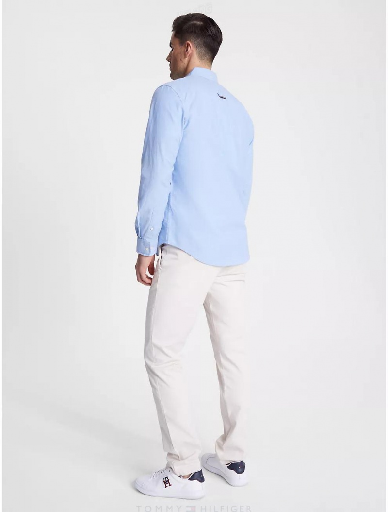 Tommy Hilfiger Regular Fit Solid Stretch Oxford Shirt Shirts Provence | 4208-LQZOB