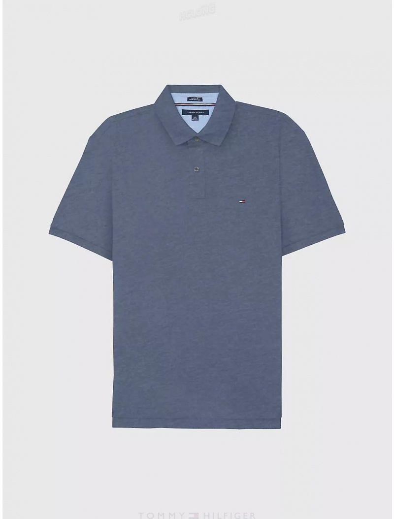 Tommy Hilfiger Regular Fit Spring Polo Tops Blue Heather | 2087-YOZAL